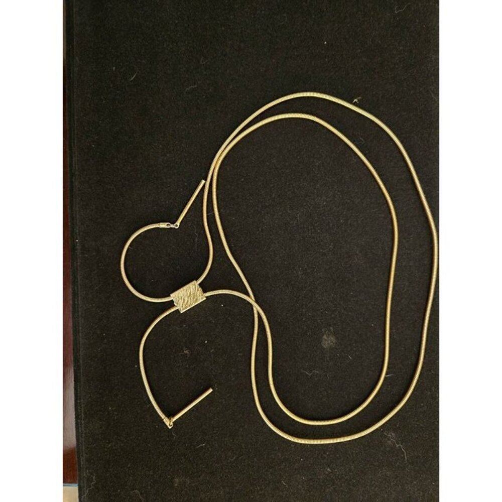Vintage Adjustable Sliding Bar Snake Chain Necklace